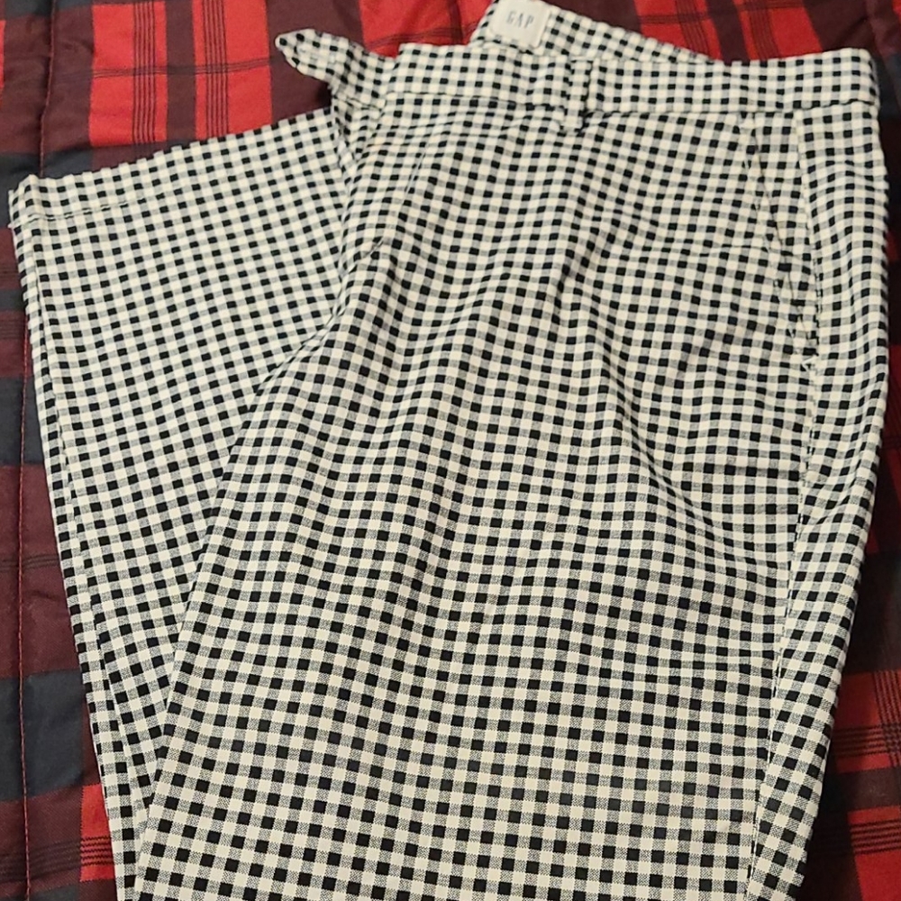 Women Gingham black and White pants